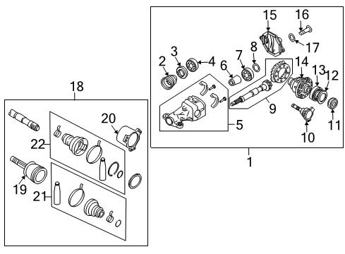 2007 Infiniti M35 Axle & Differential - Rear Final Drive Assembly Diagram for 38301-EG406