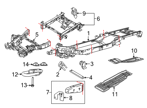 2017 Ford F-150 Frame & Components Rear Bracket Diagram for FL3Z-17N775-A