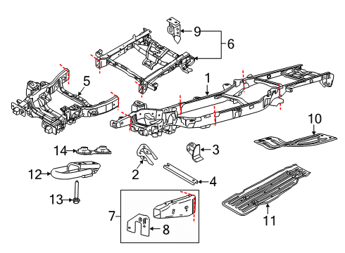 2017 Ford F-150 Frame & Components Front Bracket Diagram for FL3Z-17N775-H