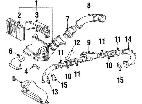 1997 Toyota Supra Filters Inlet, Air Cleaner Diagram for 17751-46050