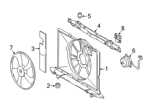 2016 Scion iM Cooling System, Radiator, Water Pump, Cooling Fan Upper Shroud Diagram for 16712-22041