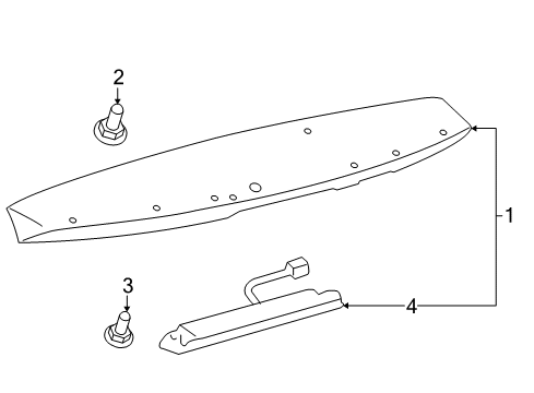 2010 Toyota Highlander Rear Spoiler Spoiler Assembly Diagram for 76085-48080-A0