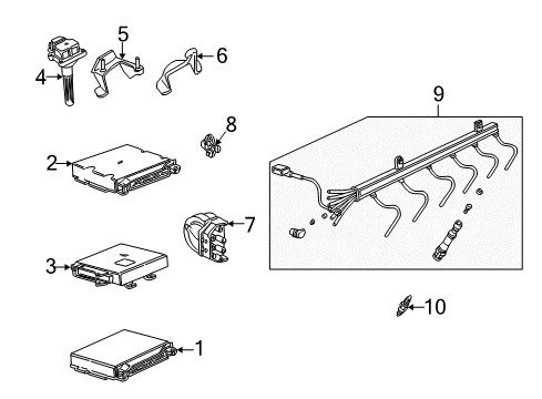 1998 BMW 750iL Powertrain Control Spark Plug Diagram for 12129070999