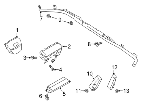 2021 Ford Bronco Sport Air Bag Components Position Sensor Diagram for JJ5Z-14B416-A