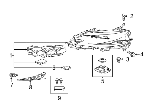 2020 Lexus LS500h Headlamps Computer Sub-Assembly, HEADLAMP Diagram for 81056-50C20