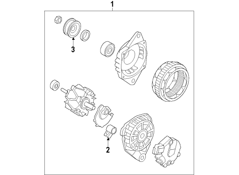 2016 Hyundai Elantra Alternator Alternator Assembly Diagram for 37300-2E270