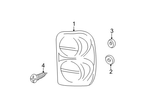 2002 Jeep Liberty Combination Lamps Lamp-Tail Stop Turn Diagram for 55155828AH