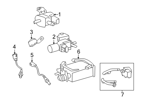 2017 Toyota Land Cruiser Emission Components Charcoal Vapor Canister Diagram for 77740-60520