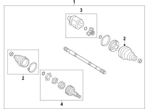 2019 Buick Envision Front Axle Axle Assembly Diagram for 84280834