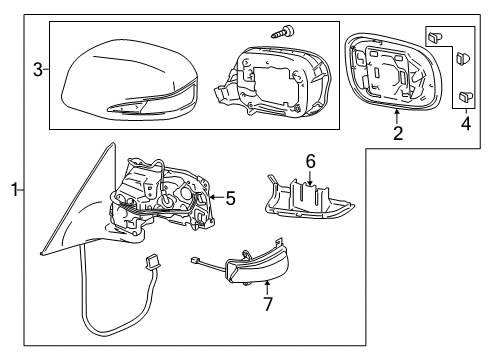 2009 Lexus SC430 Outside Mirrors ACTUATOR Sub-Assembly, Outer Mirror Diagram for 87909-24260-A0