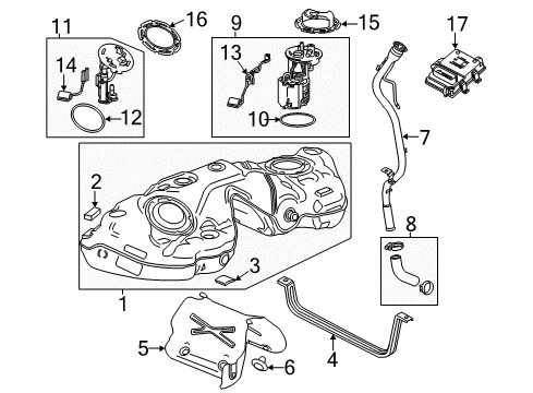 2019 Cadillac CTS Fuel System Components Fuel Tank Diagram for 84383264