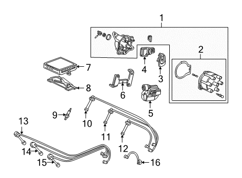 1999 Honda Accord Ignition System Ignition Kit Diagram for 06300-P2E-305