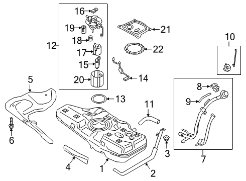 2019 Kia Forte Fuel Supply Hose-Fuel Filler Diagram for 31036M7500