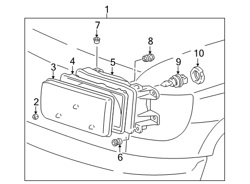 1997 Toyota 4Runner Bulbs Headlamp Assembly Diagram for 81110-35231