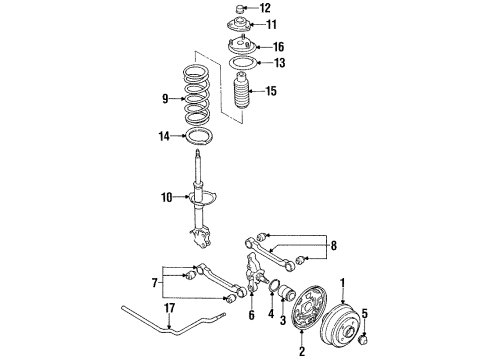 1989 Nissan Sentra Rear Brakes Brake Rear LH Diagram for 44030-60A10