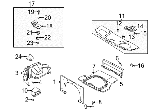 2001 Hyundai Elantra Interior Trim - Rear Body Retainer-Washer Diagram for 8985329000