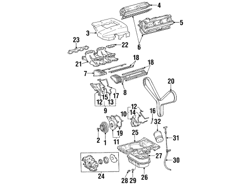 1995 Lexus SC400 Filters Cover Sub-Assy, Cylinder Head Diagram for 11201-50021