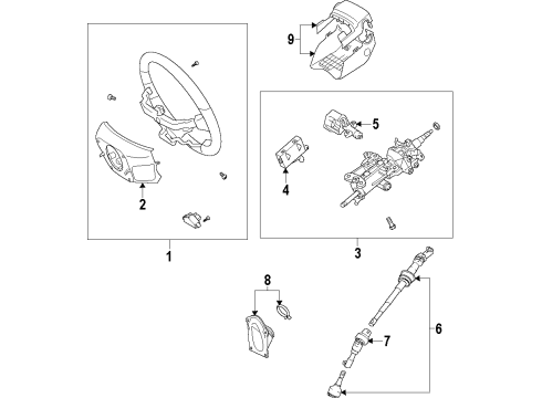 2012 Lexus LS460 Steering Column & Wheel, Steering Gear & Linkage, Shroud, Switches & Levers Cover Sub-Assy, Steering Column Hole, NO.1 Diagram for 45025-50080