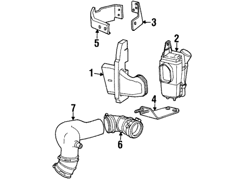 1999 Plymouth Prowler Air Intake Air Cleaner Plenum Hose Diagram for 4815959