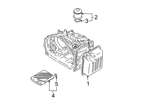 2003 Mitsubishi Eclipse Automatic Transmission O Ring-Transmission Case Diagram for MD622023