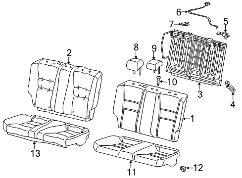 2014 Honda Accord Rear Seat Components Bracket, L. Seat Pivot Diagram for 82690-T3L-A01