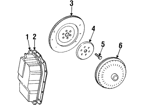 1997 Ford Contour Transaxle Parts Pan Gasket Diagram for F3RZ-7F396-A