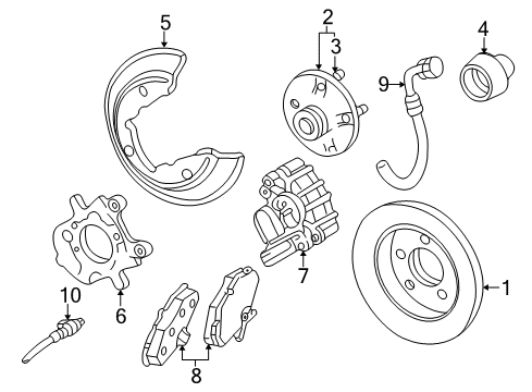 2004 Mercury Sable Brake Components Front Pads Diagram for 5F1Z-2001-AA