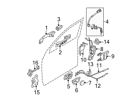 2007 Kia Sportage Front Door Base Assembly-Front Door Outside Diagram for 826551F000