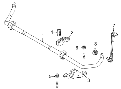 2020 BMW M5 Stabilizer Bar & Components - Front Torx Screw With Collar Diagram for 31306865951