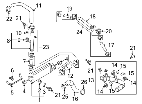2014 Mitsubishi Lancer Intercooler Bolt Diagram for MS240148