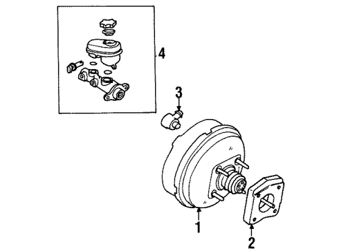 1995 Lexus LS400 Hydraulic System Cylinder Sub-Assy, Brake Master Diagram for 47201-50150