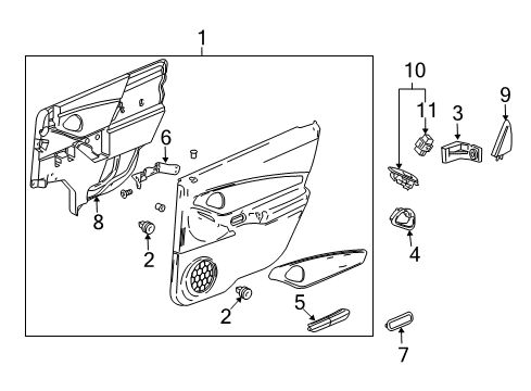 2004 Chevrolet Malibu Rear Door Motor Kit-Rear Side Door Window Regulator Diagram for 22694751
