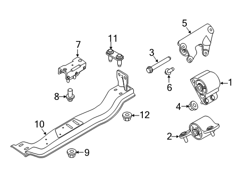 2014 Ford F-250 Super Duty Engine & Trans Mounting Mount Bracket Diagram for BC3Z-6030-B