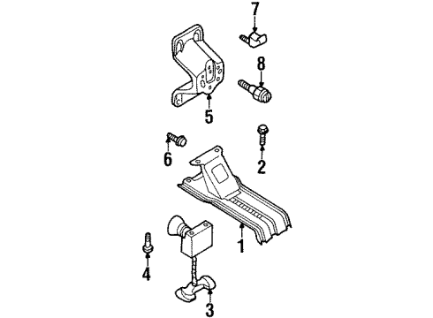 1998 Honda Passport Spare Tire Carrier Bolt, Support Diagram for 0-28481-020-0