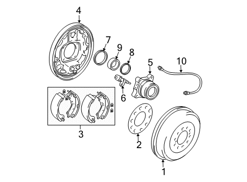 2013 Toyota Tacoma Brake Components Brake Hose Diagram for 90947-A2064