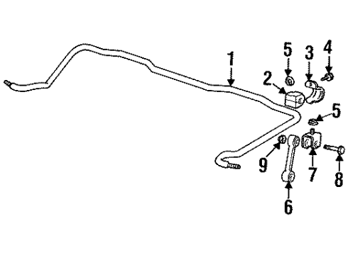 1995 BMW 318ti Stabilizer Bar & Components - Rear Hex Bolt Diagram for 07119903076