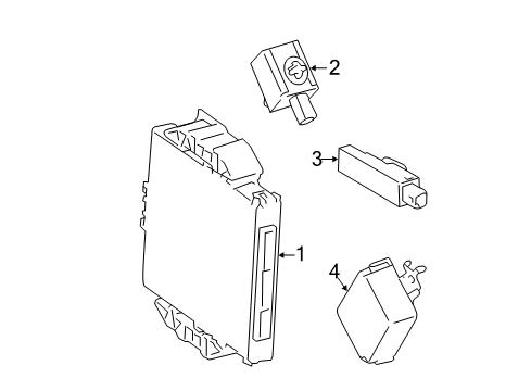 2018 Lexus GS F Keyless Entry Components Smart Key Computer Assembly Diagram for 89990-30590