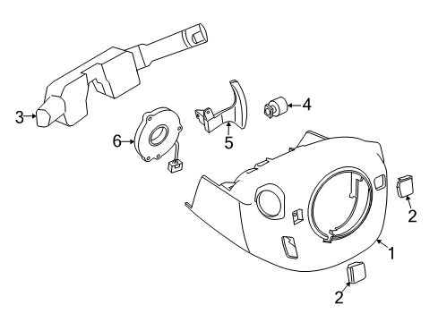 2020 Nissan Maxima Switches Mask-Steering Column Diagram for 48487-3JA0A