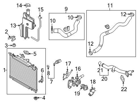 2016 Scion iA Powertrain Control Radiator Assembly Diagram for 16400-WB001