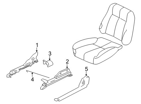 2002 Hyundai Accent Tracks & Components Cover-Front Seat Mounting Rear Outer RH Diagram for 88565-25000-SX