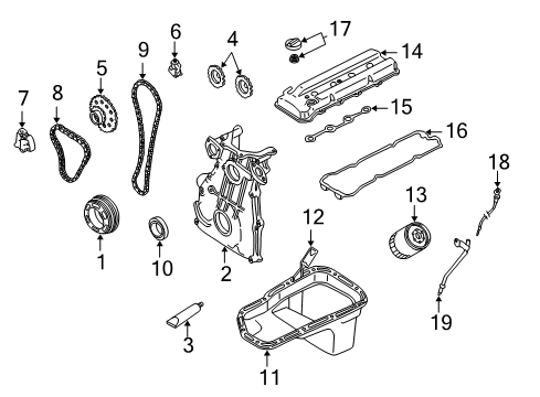 2000 Nissan Frontier Filters Gauge Oil Lever Diagram for 11140-3S507