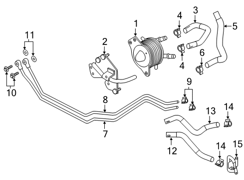 2017 Infiniti Q60 Oil Cooler Hose-Water Diagram for 14055-4HK2A