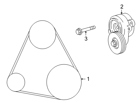 2010 Lexus LS600h Belts & Pulleys Belt Tensioner Bolt Diagram for 90105-A0279