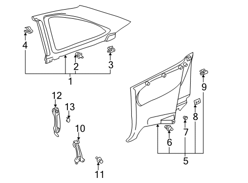 2003 Toyota Solara Interior Trim - Quarter Panels Assist Strap Diagram for 74620-33010-A0
