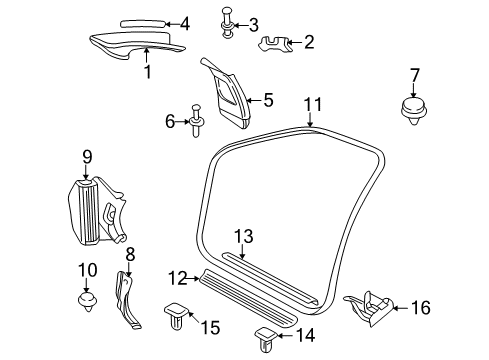 2001 BMW 330Ci Interior Trim - Pillars, Rocker & Floor Left Column A Cover Its Diagram for 51168238963