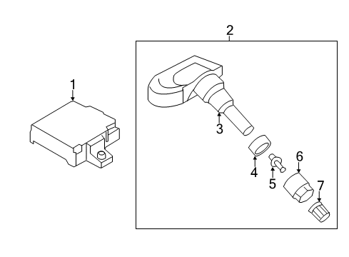 2011 Kia Soul Tire Pressure Monitoring Tire Pressure Monitoring Sensor Module Assembly Diagram for 958002K000