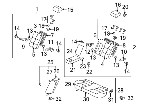 2012 Mitsubishi Lancer Rear Seat Components Bolt Diagram for MF247891