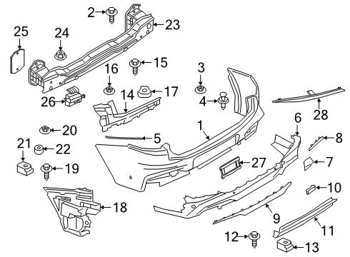 2021 BMW X4 Bumper & Components - Rear Expanding Rivet Diagram for 07147401727