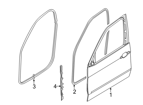 2016 BMW X6 Front Door Door Weatherstrip, Front Diagram for 51767317852