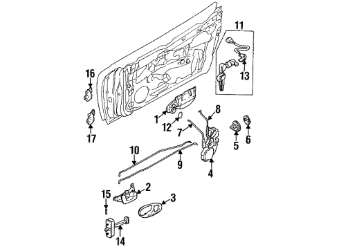 1998 Chrysler Sebring Lock & Hardware Handle-Front Door Exterior Diagram for 5175332AA